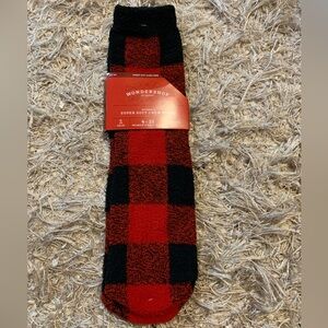 Wondershop Red and Black Plaid Socks 1 pair NWT